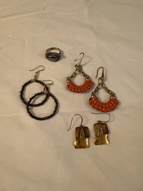 Boho Mixed Earrings Bundle! Orange, Brown and Gold